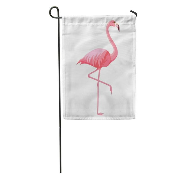 POGLIP Bird Pink Flamingo on Elegant Tropical Garden Flag Decorative Flag House Banner 28x40 inch