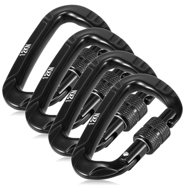Mosquetón Irfora 4pcs 12KN mosquetón de bloqueo giratorio mosquetón sin mosquetón Clip para collar para mascotas Equipo de clip para columpio ligero de hamaca Irfora Mosquetón