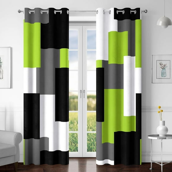 Cortinas opacas Tyrot, color verde lima, 100% opacas, 240 x 245 cm