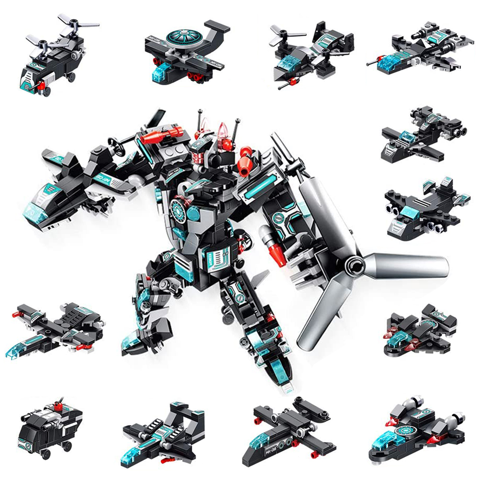 Caelan 577 PCS Gray Robot STEM Toys for 6 Year Old Kids Engineering Building Bricks Airplane Vehicles Kit - image 3 of 8