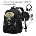 thumbnail image 7 of Hirioo Vintage Winged Rose Skull for Travel Laptop Backpack with USB Charging Port for Men and Women, 7 of 7