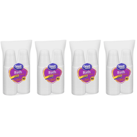 80 Black Value Pack - (4 Pack) Great Value 5 oz Bath Plastic Cups, 80 count