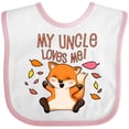 thumbnail image 3 of Inktastic My Uncle Loves Me Cute Baby Fox Boys or Girls Baby Bib, 3 of 4