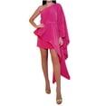 thumbnail image 2 of Gspmoly Robes d'Été pour Femmes, Mode Femmes Aguichant d'Été à une Épaule à Manches Courtes Robe Mini Robes de Soirée pour Femmes Liquidation, 2 of 7