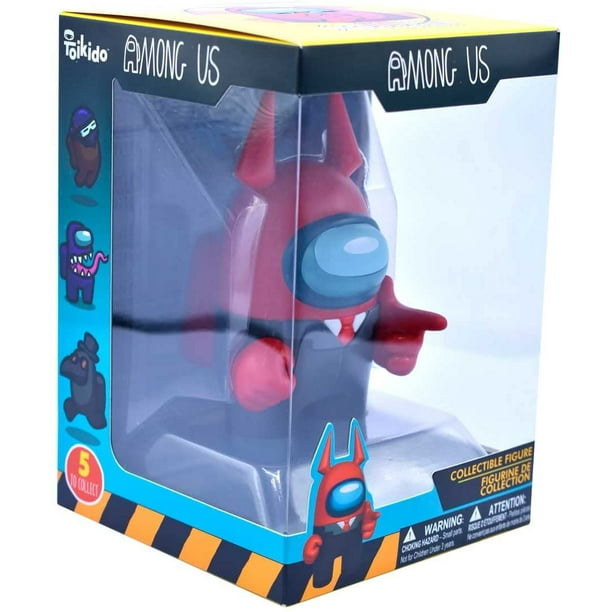 Among Us Red Crew Mate with Devil Horns and Suit Collectible Action