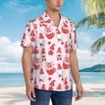 thumbnail image 3 of Balery Valentine Gnomes Camisas hawaianas de manga corta para hombre, camisas playeras de corte holgado, camisas de vacaciones con botones,Small, 3 of 7