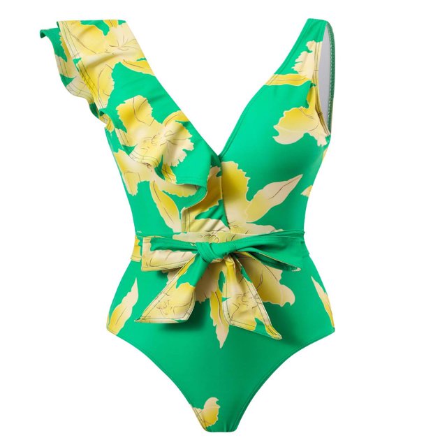 Bañador de una pieza cómodo para mujer Bañador retro con volantes para mujer Bikini (con almohadilla en el pecho sin soporte de acero) OAVQHLG3B Store lin121212