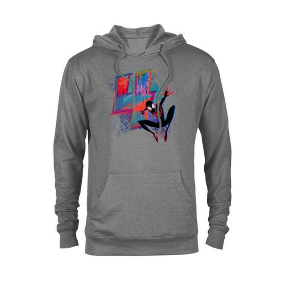Marvel Spider-Man Miles Morales 4th Birthday Graphic - Pullover Hoodie for Adults - Customized-Graphite Heather