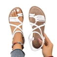 thumbnail image 4 of hoksml Women's Braided Flat Sandals Crisscross Straps Open Toe Bohemian Summer Beach Shoes for Ladies, 4 of 9