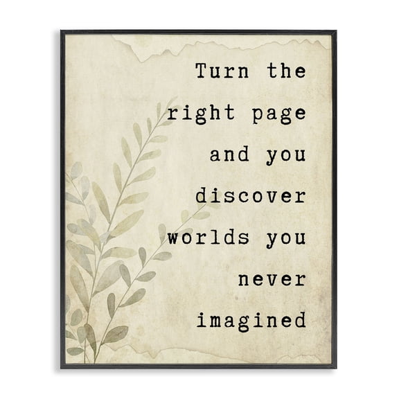 Stupell Industries Traditional Literary Wonders Quote Black Framed Giclee Art, 11 x 14, by Julia Frost