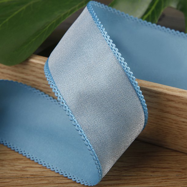 Nvzi Cinta decorativa, cinta azul para ramos, 1 rollo de cinta de poliéster de 38 mm x 9,14 m (10 yardas), ideal para arreglos florales y envoltura de regalos, cinta para envolver ramos.