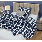 Twin Comforter Set 2 Piece Navy by Utopia Bedding, Printed Comforters Twin Size, Bedding Comforters Sets, Down Alternative Soft Bed Set, 1 Comforter (64 x 88 inches) 1 Pillow Shams (20 x 26 inches)