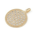 thumbnail image 2 of 1pc Brass Micro Pave Clear Cubic Zirconia Pendants Flat Round golden 25x19x3.5mm Hole: 1.8mm, 2 of 3
