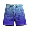 thumbnail image 4 of Shorts for Women Relaxed Fit Printed High Waist Denim Casual Pocket Shorts, 4 of 4