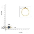 thumbnail image 5 of ANGARA Natural Vintage Style Round Blue Sapphire Ring with Diamond Trio in 14K Yellow Gold for Women (Size-5mm) | September Birthstone, Anniversary, Jewelry Gift for Women | Natural Sapphire Ring, 5 of 9