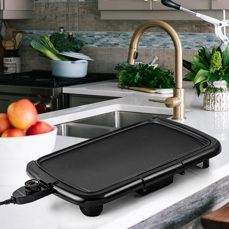 16 Grill Griddle Electric Non Stick Flat Top Indoor Countertop Portable  Large