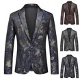 thumbnail image 3 of guisaled Men's Sport Coats Shiny Sequins Blazer Jackets One Button Notch Lapel Tuxedo Suit Jacket Party Wedding Prom Dressy Jackets, 3 of 4