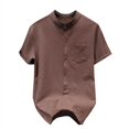 thumbnail image 2 of pstuiky Camisas casuales de manga corta para hombre, Camisa casual de manga corta para hombre, estilo bolos vintage, estilo playero cubano, con botones, para verano ropa de hombre xxxl, 2 of 4
