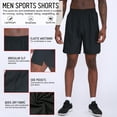 thumbnail image 2 of Hombre Pantalones cortos deportivos Cintura elástica Bolsillos laterales Diseño de hendidura Pantalo Abanopi Pantalones cortos deportivos para hombre, 2 of 7