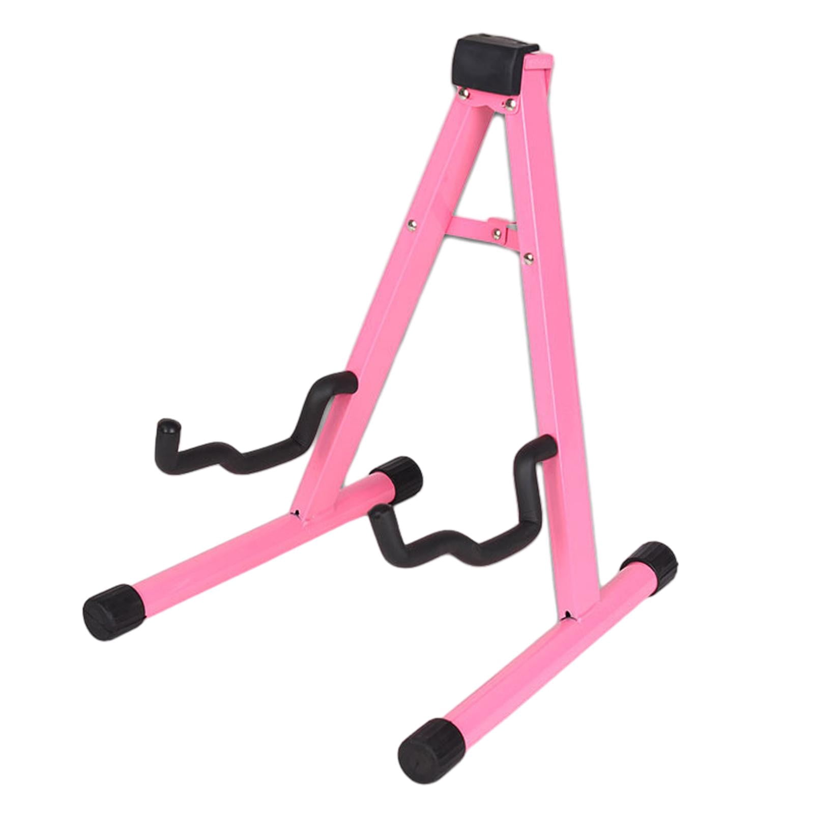STARTIST Universal Folding Instrument Stand, A Frame Musical Rack Holder, Electric Guitar Stand for Electric Guitar, Bass Accessories Pink