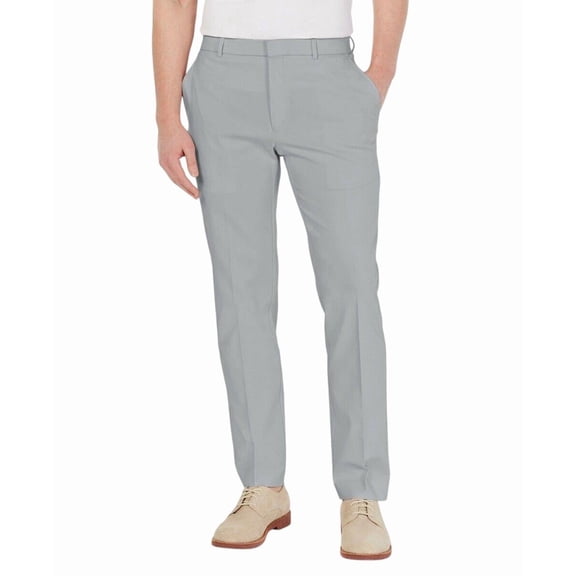 Tommy Hilfiger Mens Modern fit Dress Pants 36 / 32 Light Grey Solid Stretch