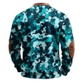 thumbnail image 4 of Men's Camouflage Print Quarter-Zip Pullover Sweatshirt, Retro American Style Crewneck Hoodie, Casual Long Sleeve Military Look Spring Fall Wear,Cyan,L, 4 of 4