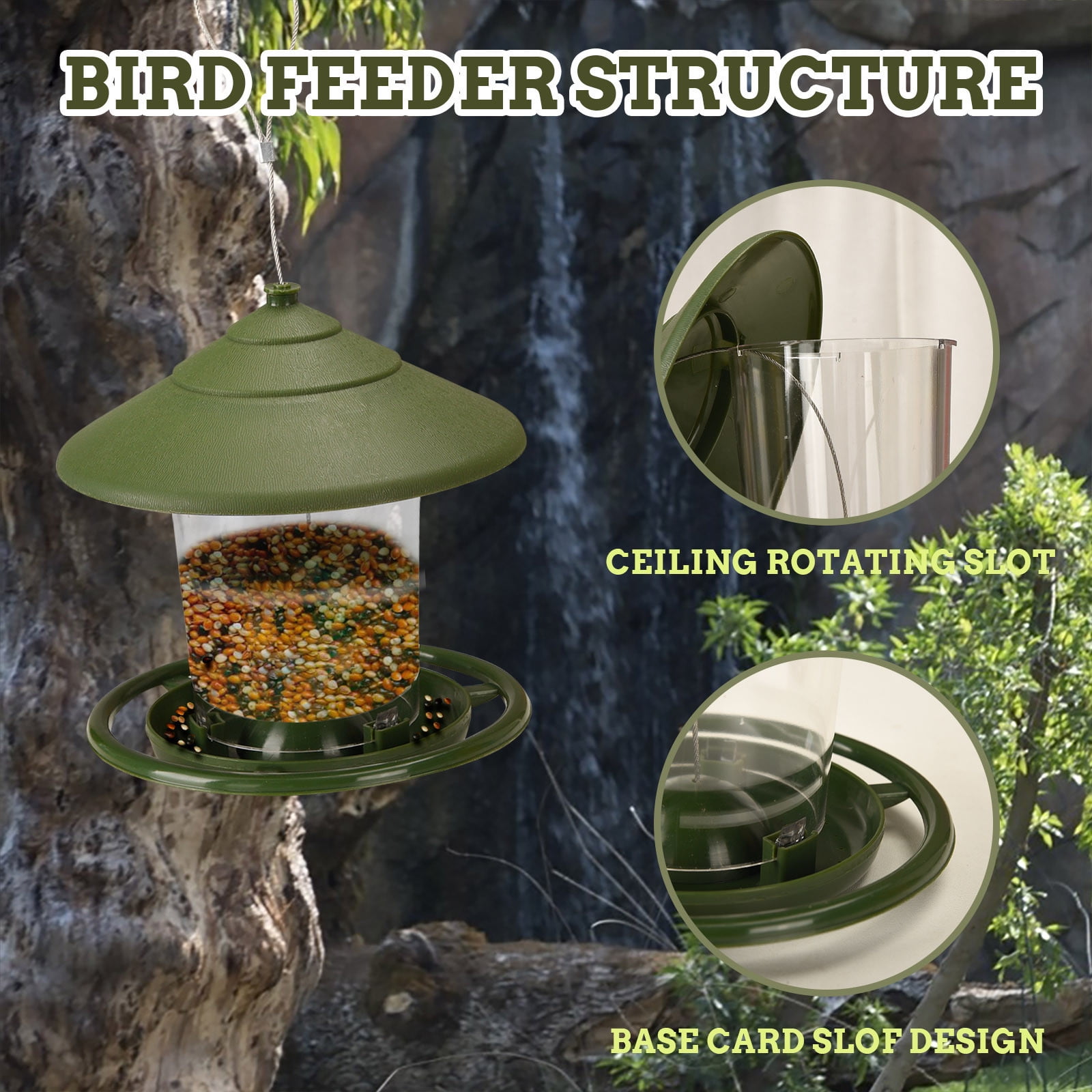 Wild Bird Feeder Outdoors Weather and Water Resistant Squirrel-Proof Wild Bird feeders,Garden Decoration Yard for Bird Watchers