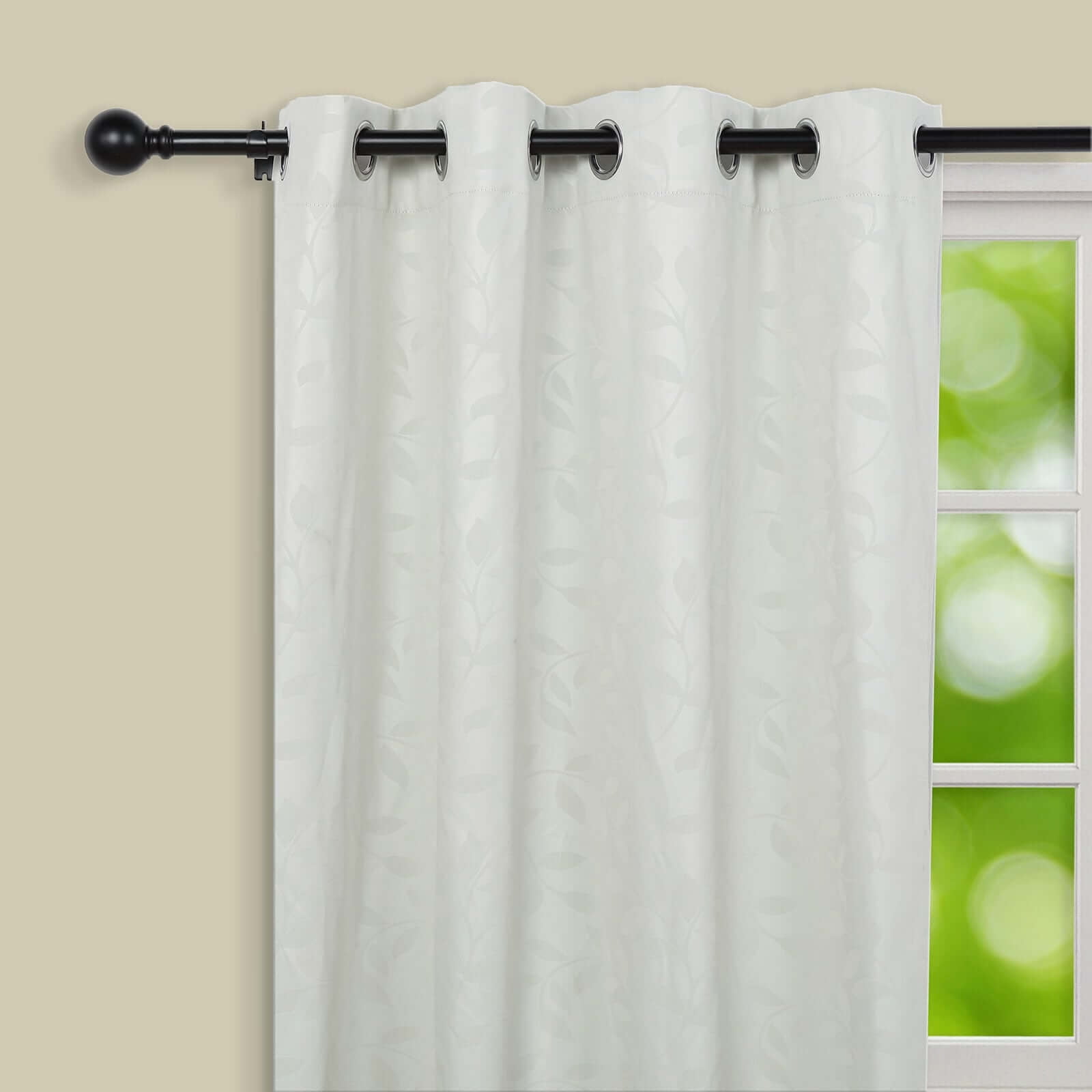 Efavormart 1 Pack of 42"-126" Adjustable Bronze Curtain Rod Sets Round Finials Decorative Rod for Window Treatment Modern Looks with Classic Finishing