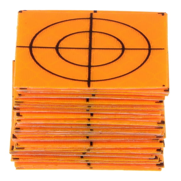 Uxcell 30pcs Survey Reflector Sheets 30x30mm Self-adhesive Reflective Tape Survey Target Mark, Yellow
