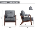 thumbnail image 2 of Ebello Mid-Century Modern Accent Chair, Upholstered Reading Armchair with Side Storage Pocket & Waist Cushion for Living Room Bedroom, Easy Assembly, Gray, Set of 2, 2 of 10