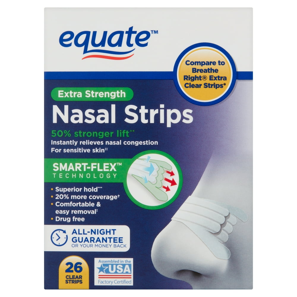 Equate Extra Strength Clear Nasal Strips, 26 count