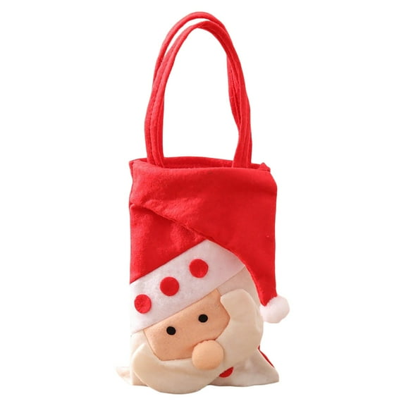 AUDeals Christmas Gift Bags with Handles Festive Red Holiday Treat Bags for Kids, Candy Favors, Xmas Party Supplies