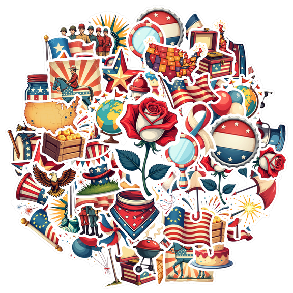 Vintage Stickers Stationery Stickers American PVC Sticker Kids Stickers Toy for Laptops Suitcase