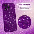 thumbnail image 3 of Compatible with iPhone 14 Pro Max Glitter Case Women Girls Bling Sparkle Phone Case Camera Lens Protection Slim Soft Bumper Shockproof Protective Cover for iPhone 14 Pro Max 6.7 inch, Purple, 3 of 12