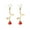 Red, variant on SPRING PARK Vintage Women Rose Flower Earrings Rhinestone Long Drop Earrings