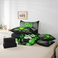 thumbnail image 4 of Erosebridal Fast Car Bedding Sets King Size,Black Green Bed in a Bag King size,Car Theme Bedding King Size,Microfiber Geometric Room Decorative,Reversible,7-Piece, 4 of 6