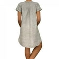 thumbnail image 2 of Jophufed Summer Dresses for Women 2022 Plus Size V Neck Short Sleeve Casual Hot Vacation Solid Color Party Beach Mini Shirt Dress, 2 of 6