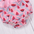 thumbnail image 4 of Styles I Love Infant Baby Girls Watermelon Print Tulle Ruffled Romper Sunsuit with Headband 2pcs Set Summer Spring Outfit (90/6-9 Months) Pink, 4 of 7