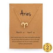 DOLLAR2MILLION D2M 18K Gold Plated Zodiac Aries Necklace, Jewelry, Length 18', Unisex Teen/Adult