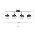 thumbnail image 5 of Globe Electric Bari 4-Light Matte Black Track Lighting with Antique Brass Accents and Frosted Glass Shades, Bulbs Included, 59509, 5 of 5
