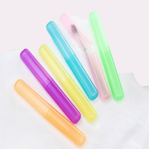 Cozival Travel Toothbrush Case, Travel Toothbrush Case (Random Color) - Compact Plastic Tube with Secure Cover, Portable Hygiene Solution, Compact Hygiene Case, Pink