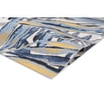 thumbnail image 5 of Lela Collection Blue, Grey, and Ivory Tropical Leaf Polyester Rug 5'2" x 7'5", 5 of 5