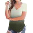 thumbnail image 4 of DailyTrove Women's Ombre V-Neck Short Sleeve T-Shirt - Gradient Casual Top, Soft for Daily Wear & Layering, 4 of 6