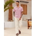 thumbnail image 5 of COOFANDY Linen Shirts for Men Short Sleeve Casual Shirts Button Down Summer Beach Wedding Shirts, 5 of 6