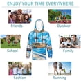 thumbnail image 5 of Easygdp Greek Island Windmills Painting Boys Hoodie Kids Sweatshirt Youth Pullover With Hood-Large, 5 of 6