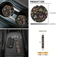 thumbnail image 7 of Jeiento Mushroom Front Car Seat Covers Full Set of 12 Universal Steering Wheel Cover Seat Belt Pad Armrest Box Mat Trash Bin Rear View Mirror Cover Cup Holders Keychain Air Vent Pouch, 7 of 7