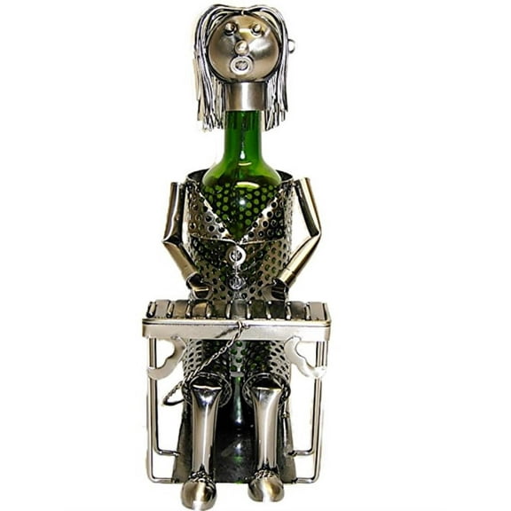 Wine Bodies Pianist Metal Wine Bottle Holder With Silver Finish ZB530