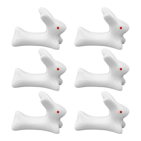 

Chopstick Holder | Easter Bunny Chopsticks Holder | 6pcs Chopsticks Rest Holder Set for Home Kitchen Ceramic Gift for Boys and Girls