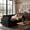 Black, variant on 70'' Loveseat with Ottoman for Living Room, Noelse L Shaped Cloud Couch with Washable Cover and Pillows, 2 Seater Small Sectional Sofas for Apartment, Corduroy Beige