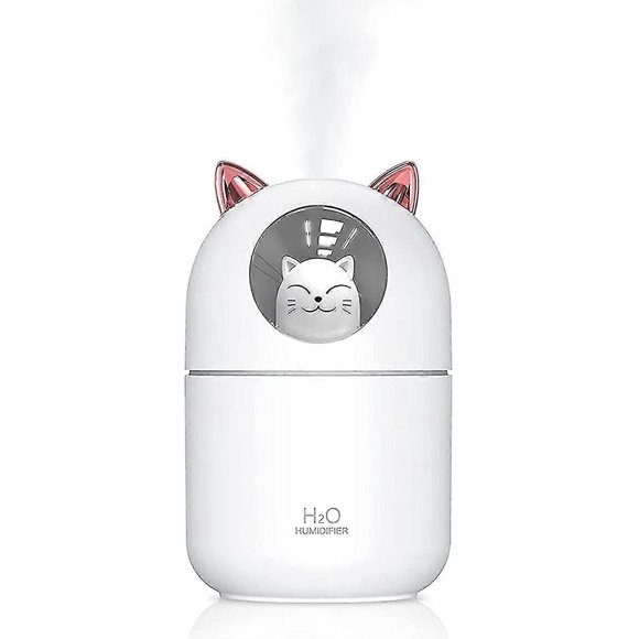 Mini Cool Humidifier with Night Light Cute Cat Mist Humidifier for Bedroom Essential Pure Air for Ba